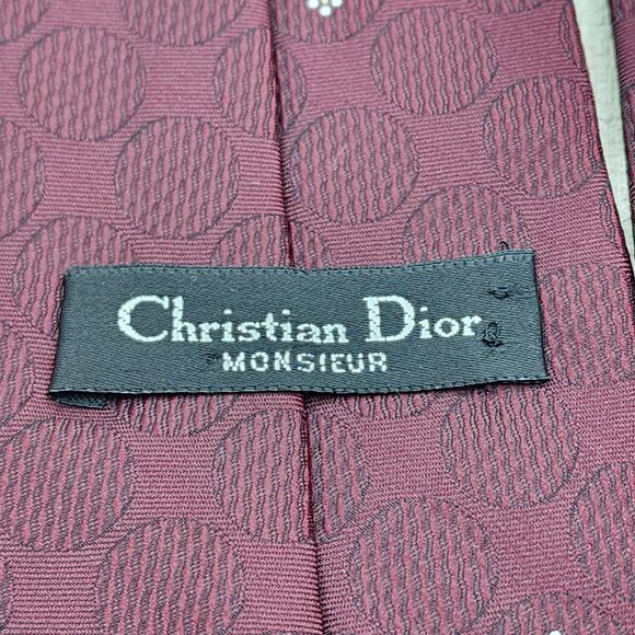 Christian Dior Men's Embroidered Pattern Silk Tie - OS - Picture 4 of 4